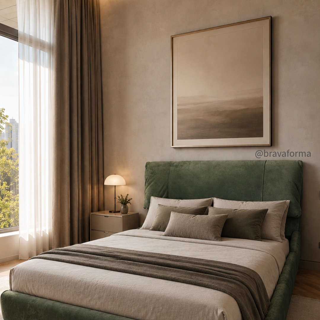Cama Macy camurça verde